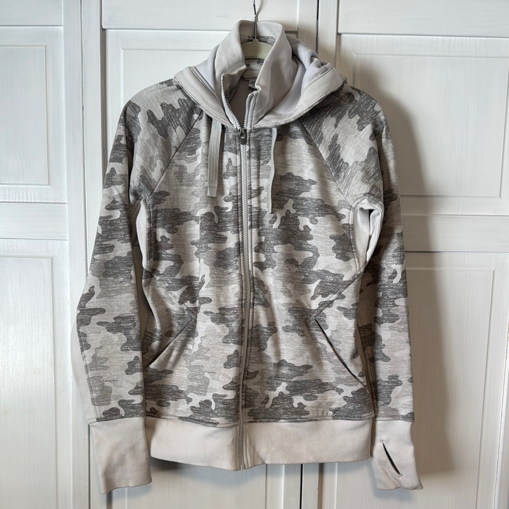 Athleta Light Gray Camo Hoodie